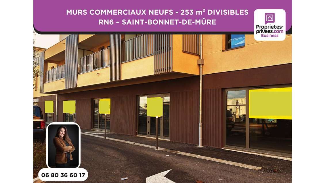 Vente murs 253m² divisibles RN6 St-Bonnet-de-Mure