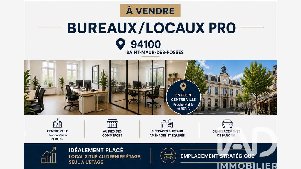 Vente local commercial 339m² à St-Maur-des-Fossés