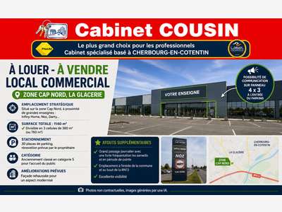 AV local commercial 1140m² à Tourlaville Cap Nord