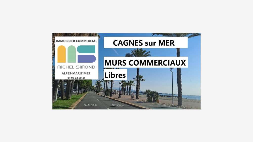 Vente murs libres face plage à Cagnes sur Mer