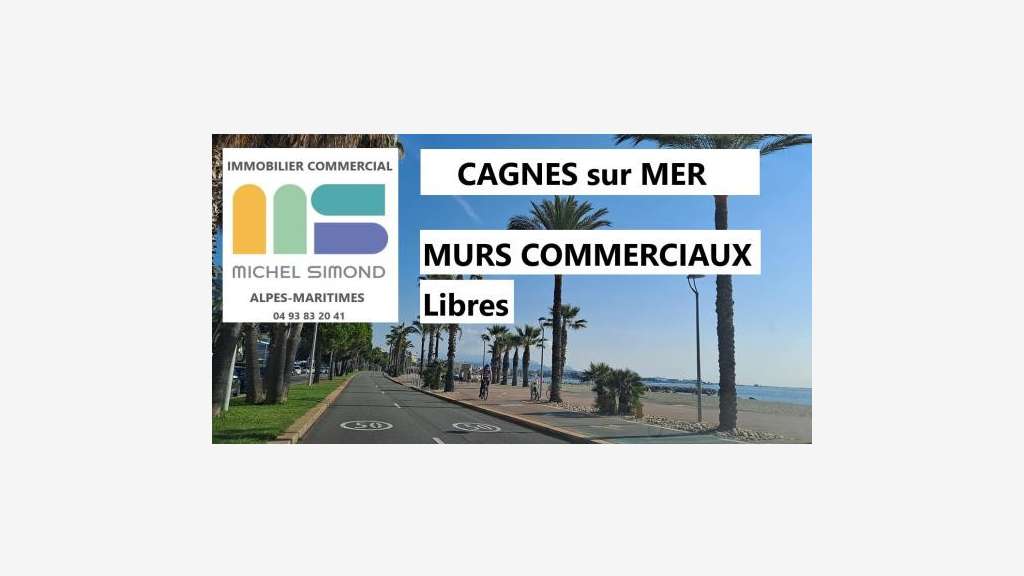 Vente murs libres face plage à Cagnes sur Mer