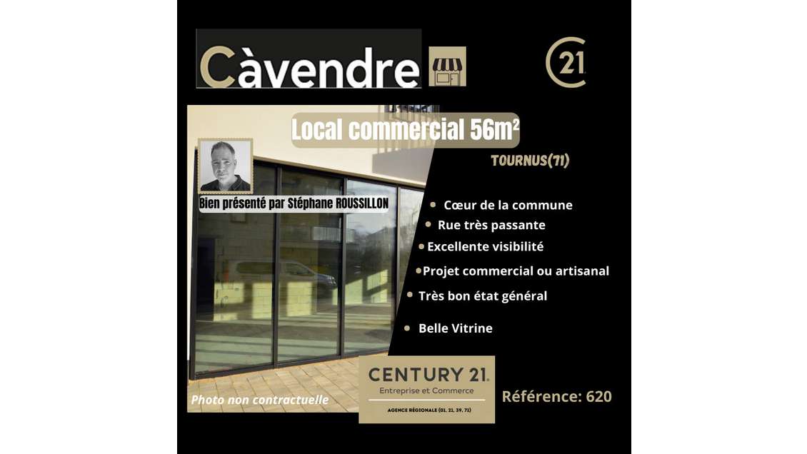 Vente murs local commercial 56m²à  Tournus
