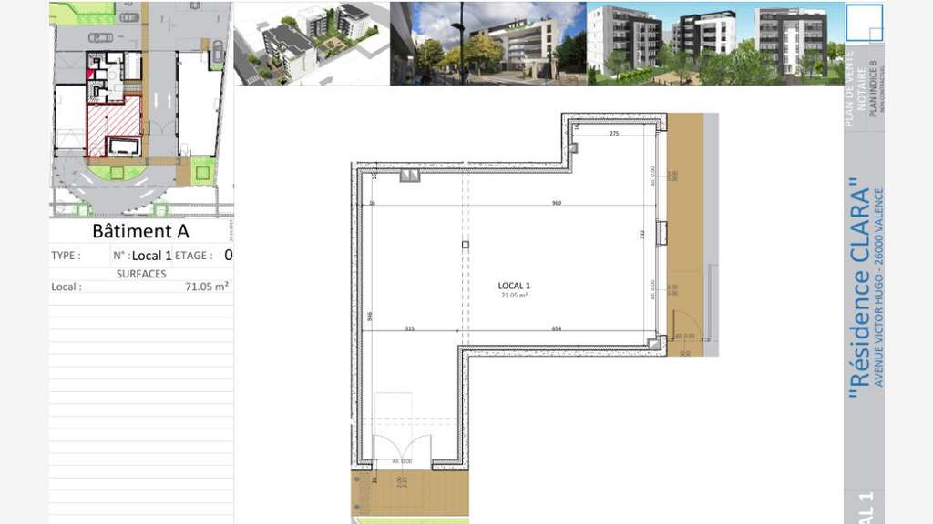 Vente local commercial 71m² en VEFA à Valence