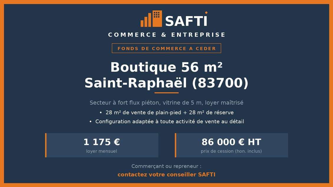 AV local commercial 56m² Saint-Raphaël empl N°1