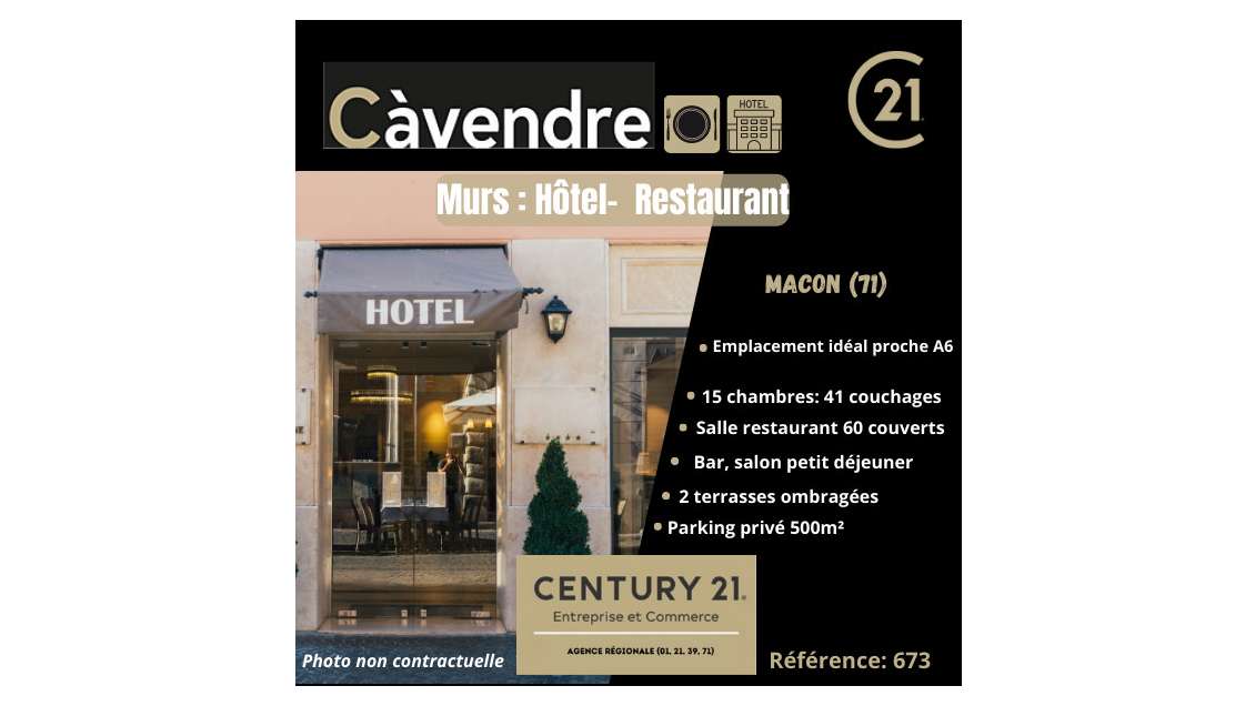 Vente murs hôtel-restaurant à Mâcon A6