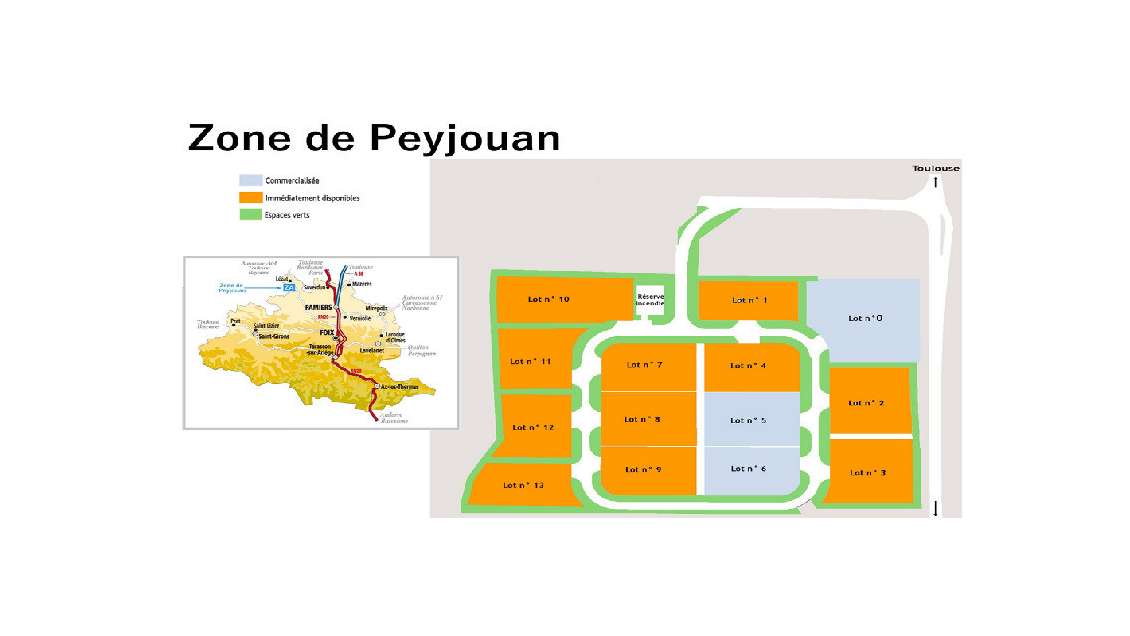 Parcelles de terrains industriels à vendre à Lézat