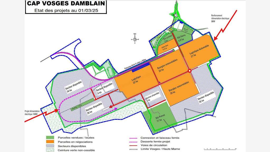 AV terrains dans le parc industriel de Damblain 