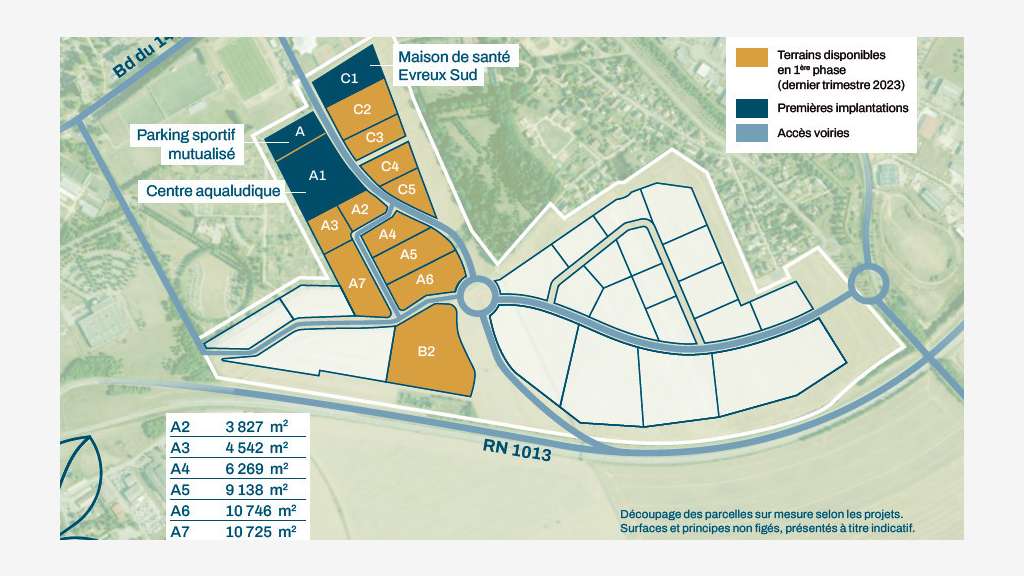 AV terrains industriels de 3 827 à 23 325m² Evreux