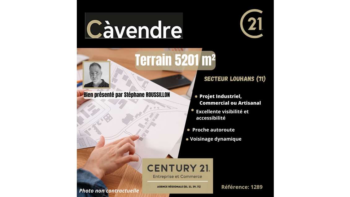 Vente terrain 5201m² proche autoroute à Louhans 
