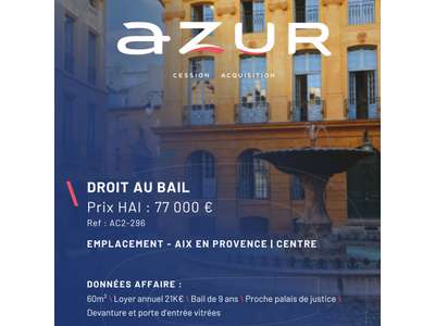 Cession droit au bail Locaux commerciaux - Boutiques à Aix-en-Provence