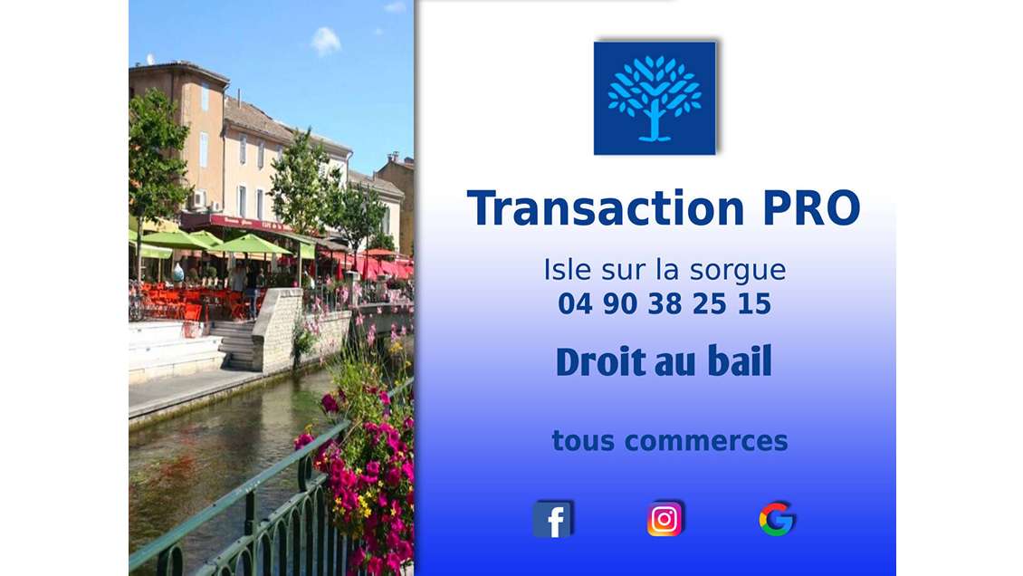 Cession droit au bail 38m² à L'Isle-sur-la-Sorgue