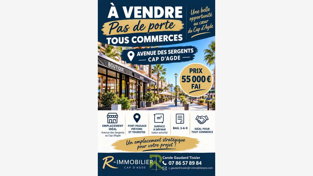 Pas de porte bail tous commerces
