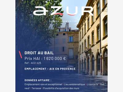 VENTE Droit au bail 370m² emplacement n°1 à Aix