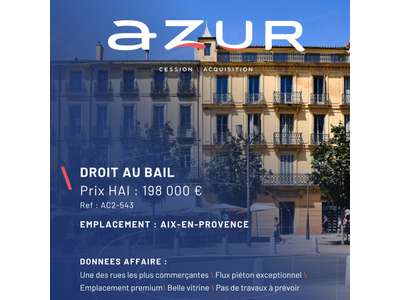 Cession droit au bail Locaux commerciaux - Boutiques à Aix-en-Provence