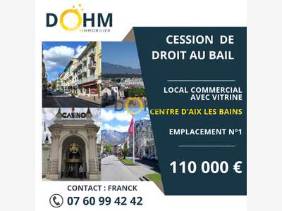 Cession Droit au Bail Emplacement N°1 Hyper-Cent