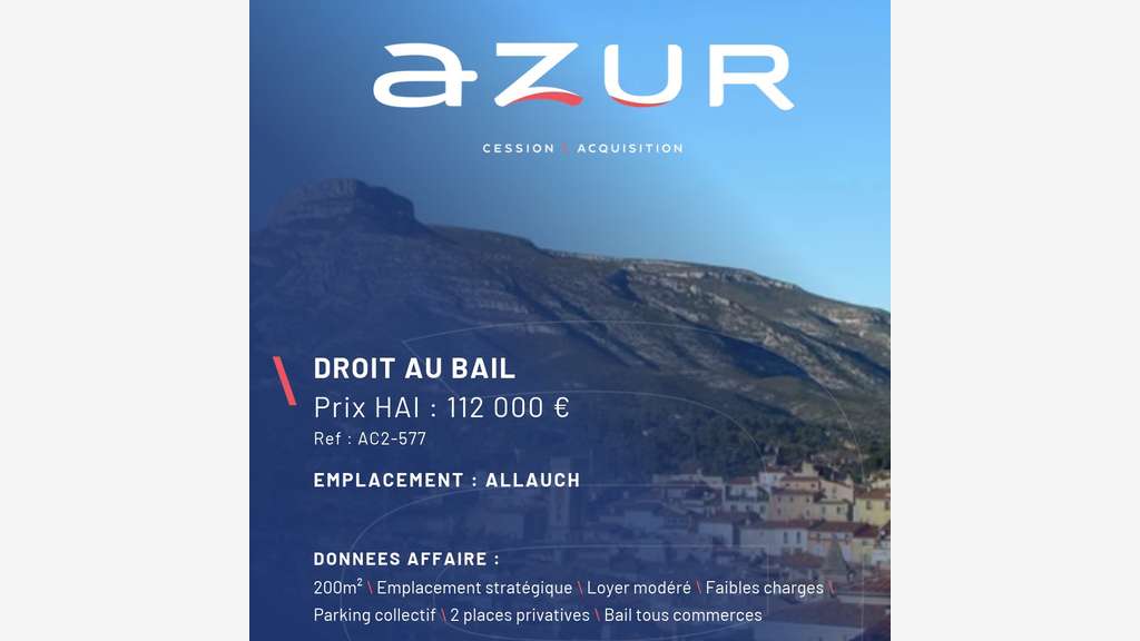 VENTE Droit au bail Emplacement n°1
