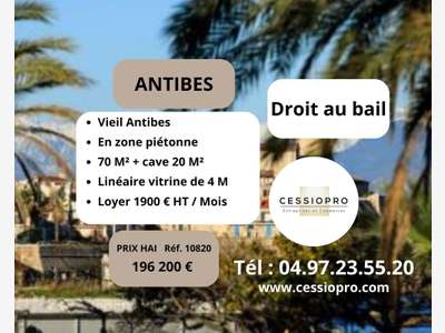 Droit au bail 70m² rue piétonne Vieil Antibes