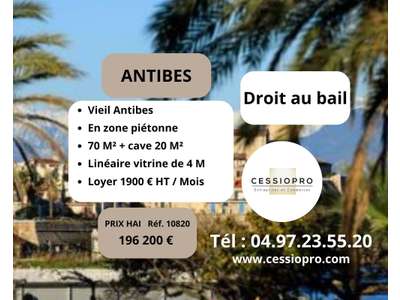 Cession droit au bail Locaux commerciaux - Boutiques à Antibes