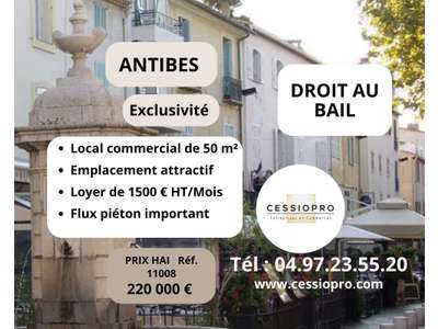 Cession droit au bail Locaux commerciaux - Boutiques à Antibes