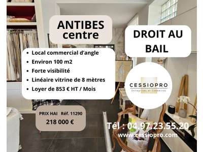 Cession droit au bail Locaux commerciaux - Boutiques à Antibes