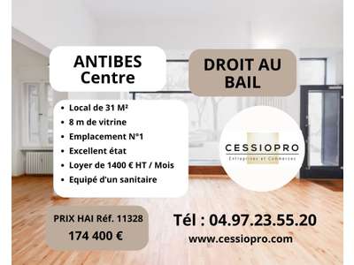 Cession droit au bail Locaux commerciaux - Boutiques à Antibes