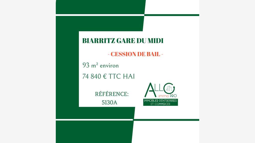 Local commercial 93m² Biarritz Gare du Midi