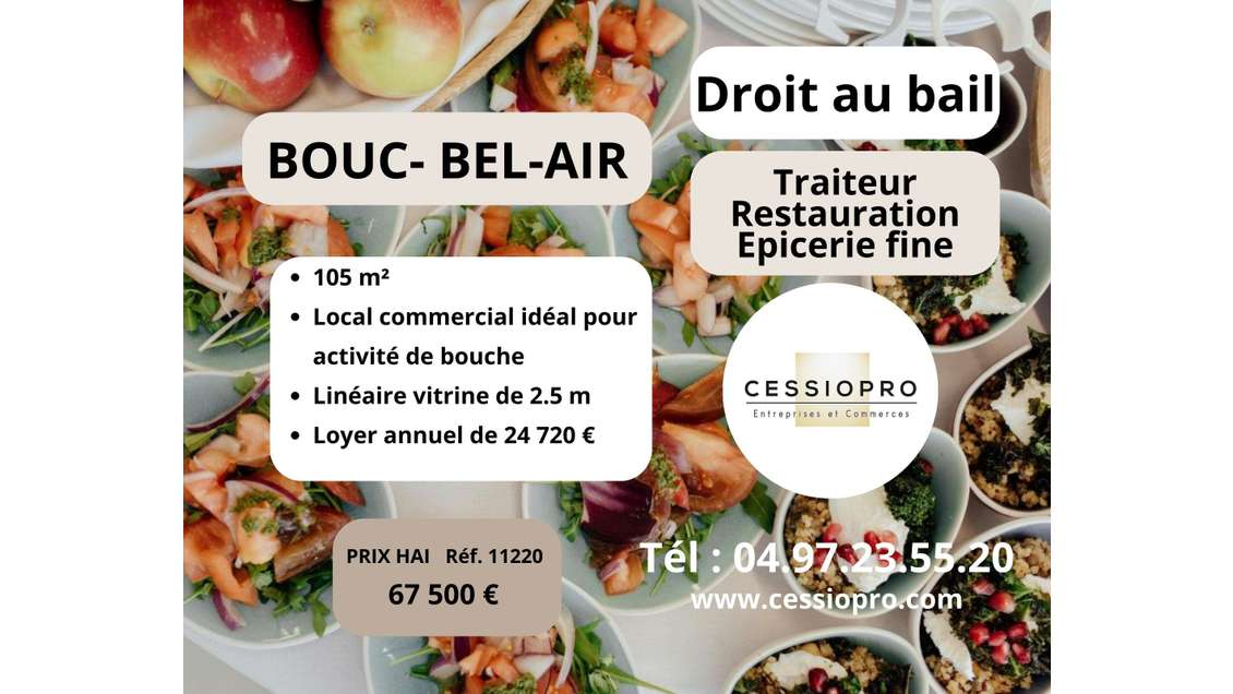 Cession droit au bail traiteur à Bouc-Bel-Air