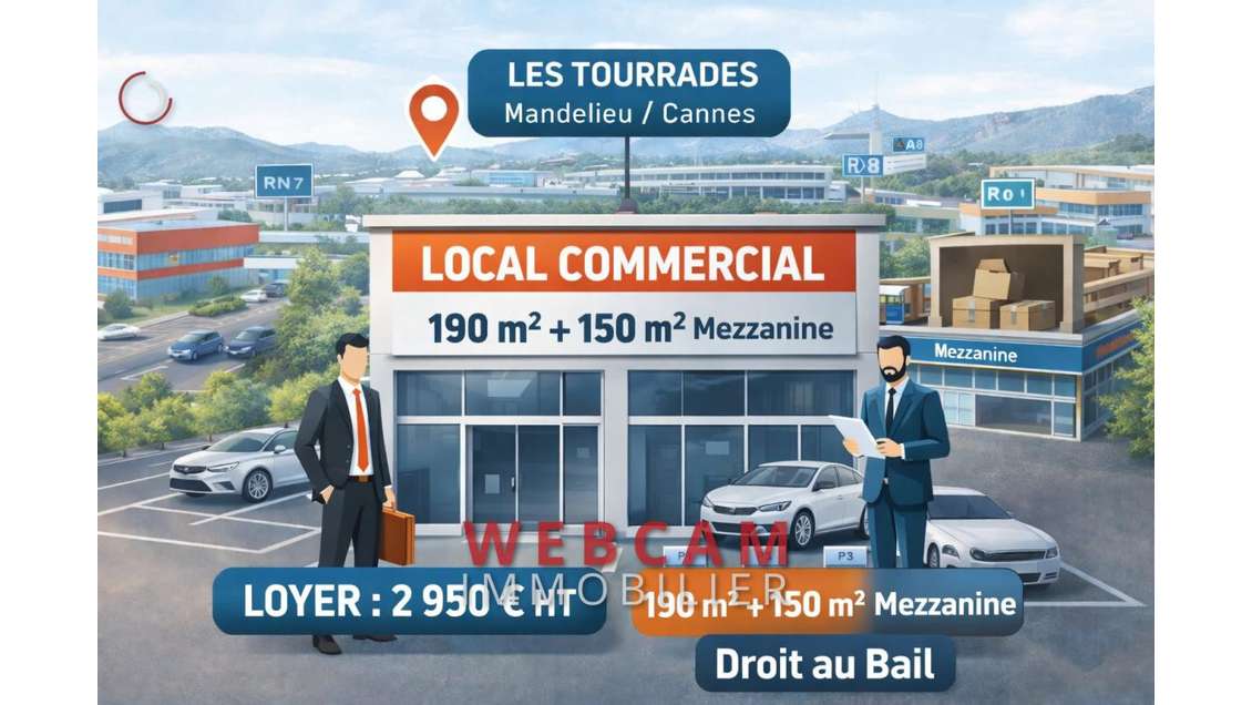 Cession DAB local de 340m² à Mandelieu zone indus