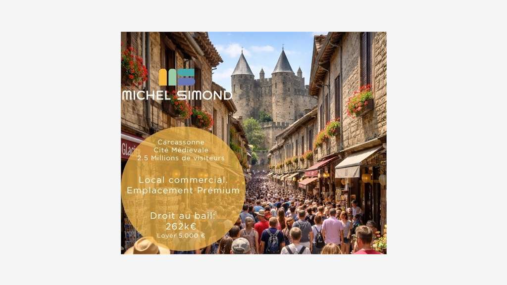 Droit au bail local commercial 130m² à Carcassonne