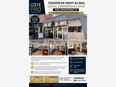 Cession droit au bail local 80m² à Carqueiranne