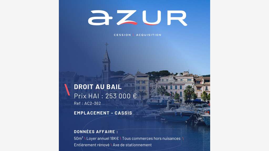 VENTE Droit au bail local 50m² à Cassis
