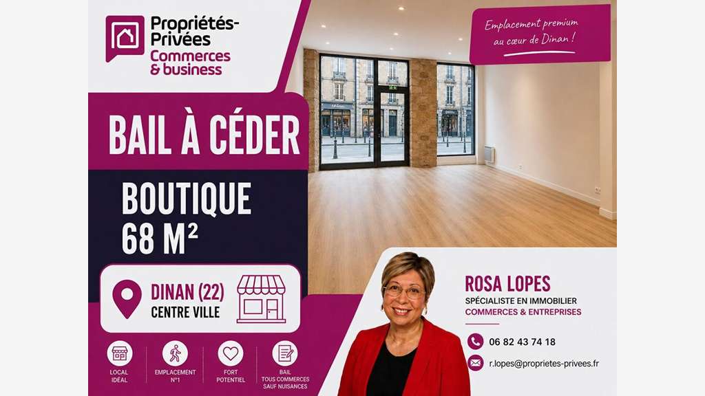 DAB local 60m² rue très commerçante de Dinan