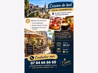 ? CESSION DE BAIL - EMPLACEMENT PREMIUM À DINAN
