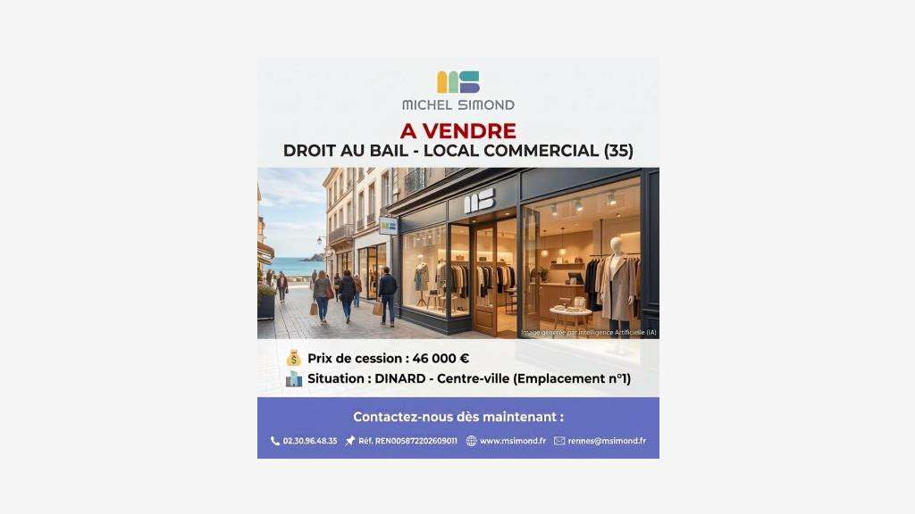 Cède bail boutique 30m² à Dinard Côte d'Emeraude