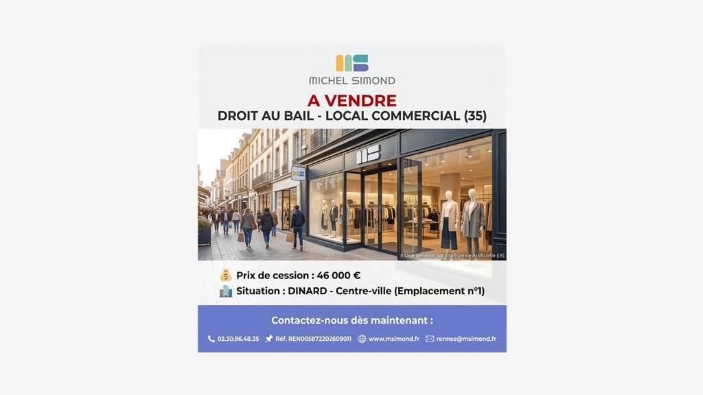 Cède bail boutique 30m² à Dinard Côte d'Emeraude