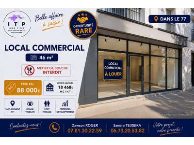 Cession droit au bail Locaux commerciaux - Boutiques à Fontainebleau
