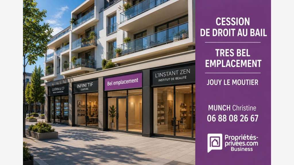 Cède droit au bail local 100m² à Jouy-le-Moutier