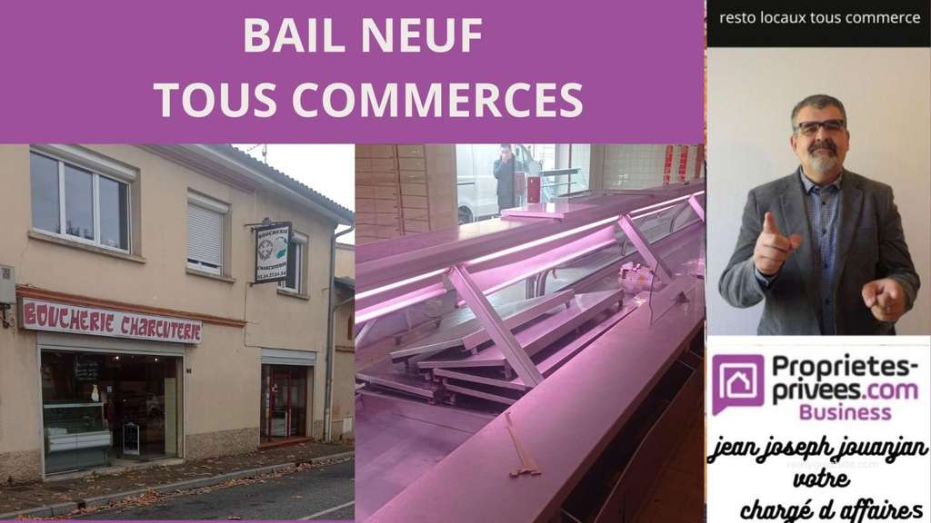 Cède local commercial 51m² + appart 75m² Launaguet