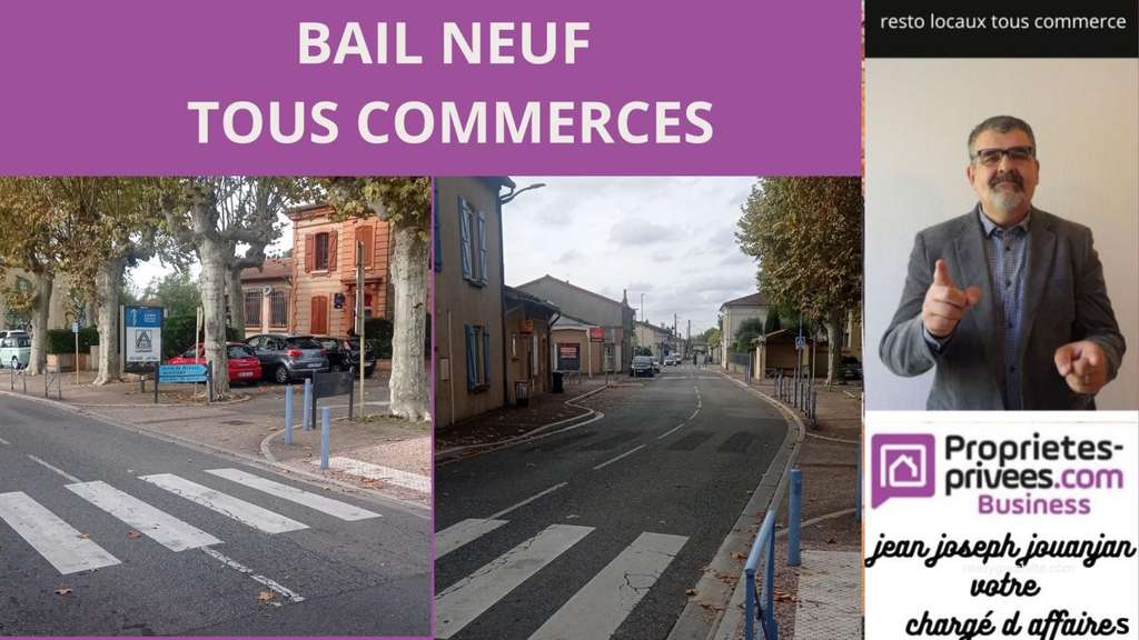 Cède local commercial 51m² + appart 75m² Launaguet