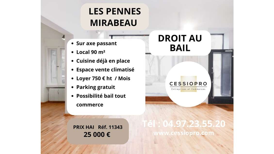 Les Pennes Mirabeau, cession de droit au bail d'un