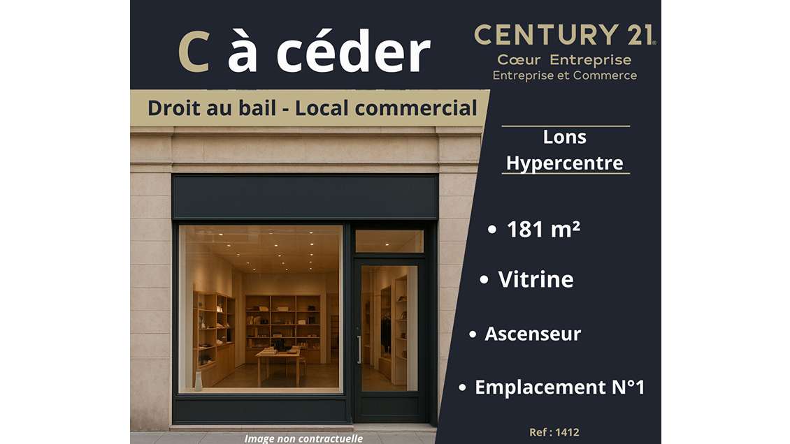 Droit au bail local 273m² à Lons le Saunier centre