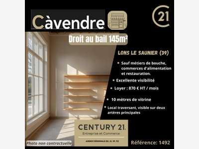 Cession droit au bail 126m² à Lons-le-Saunier
