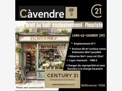 Cession pas de porte 110m² au centre ville de Lons
