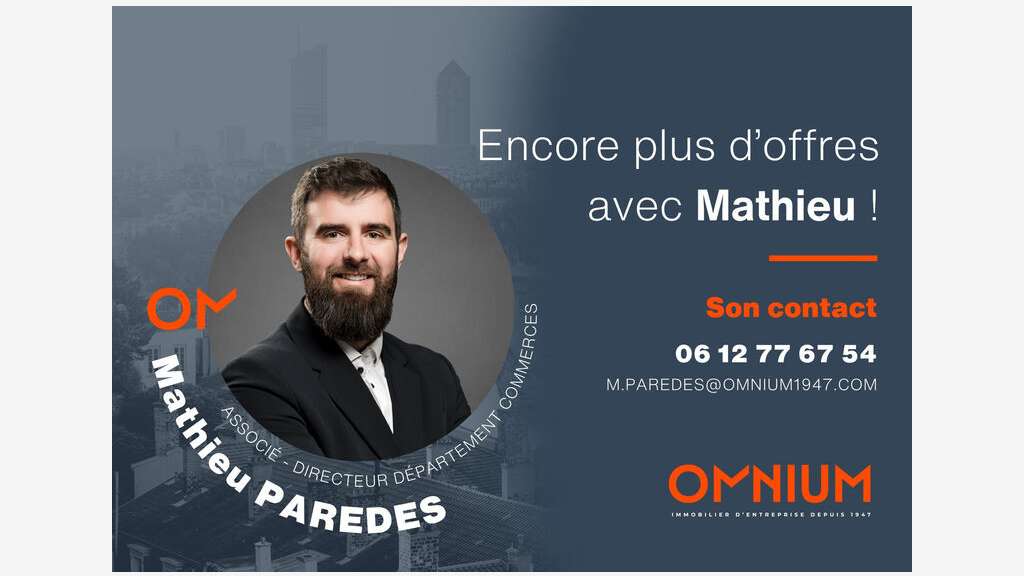 Bail à céder local 56m² Presqu'île Lyonnaise