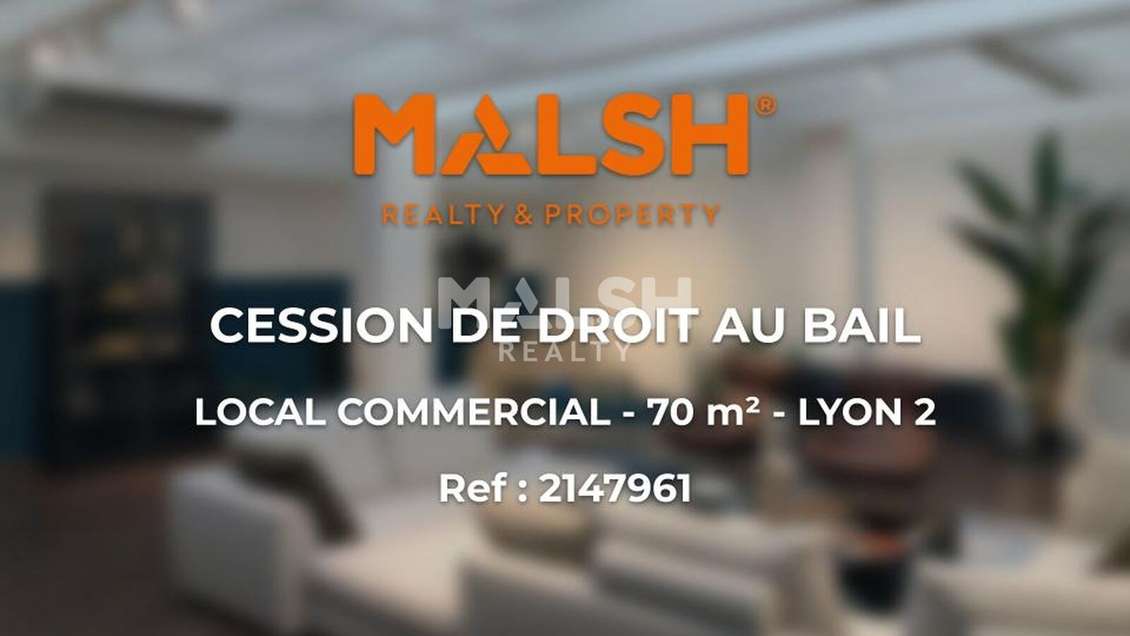 Local commercial à céder de 70m² à Lyon 69002