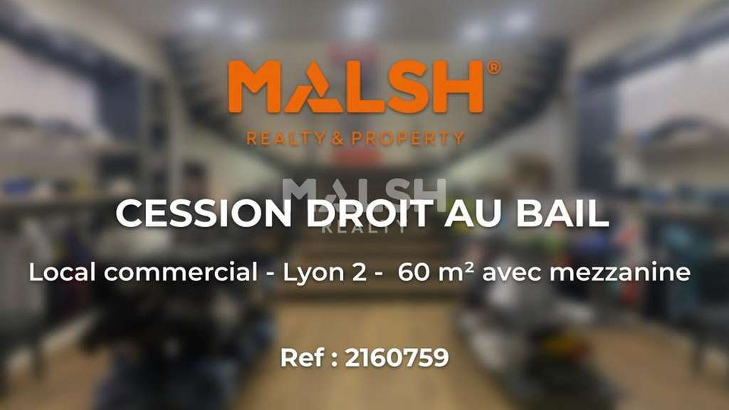 Cession droit au bal local 60m² à Lyon 2e 