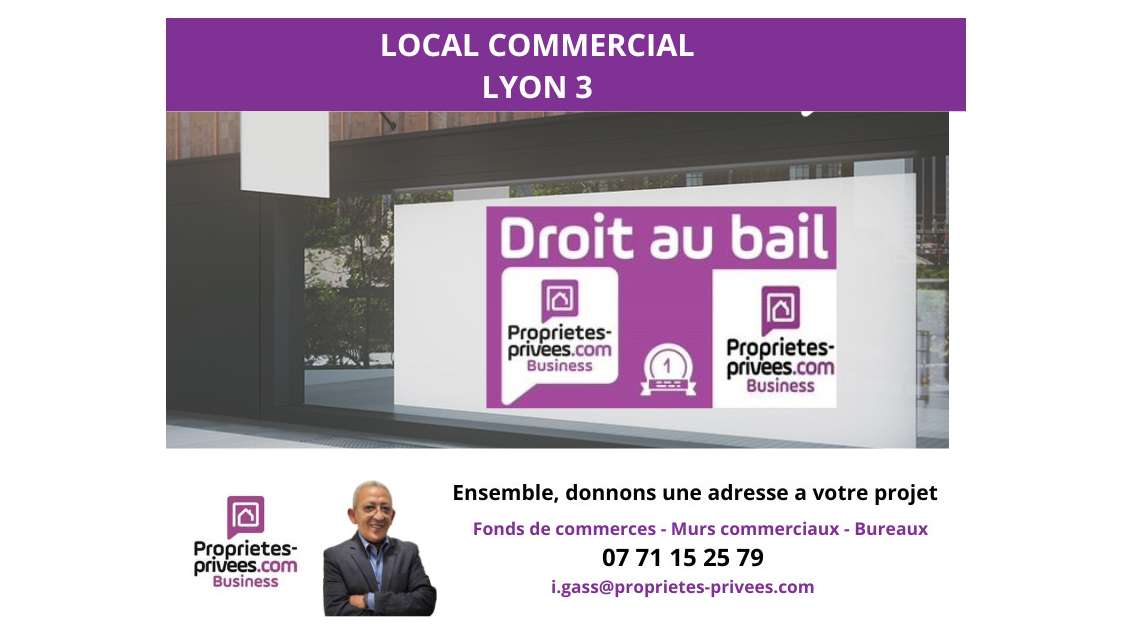 Cession de bail local commercial 100m² à Lyon 3e