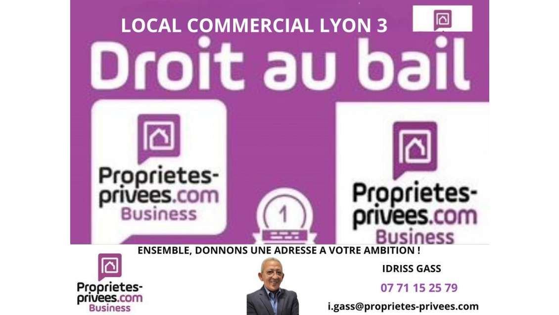 Local commercial 40m² empl dynamique à Lyon 3e
