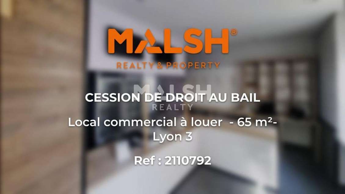 Local commercial 65m² à louer axe passant Lyon 3e