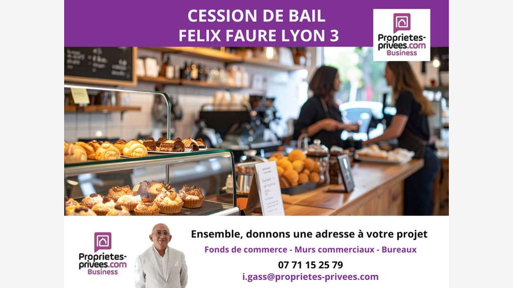 Cession de bail pâtisserie de 55m² à Lyon 69003